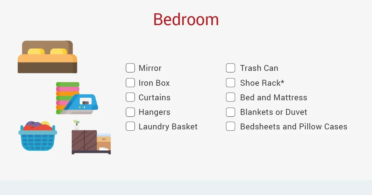 moving out bedroom checklist